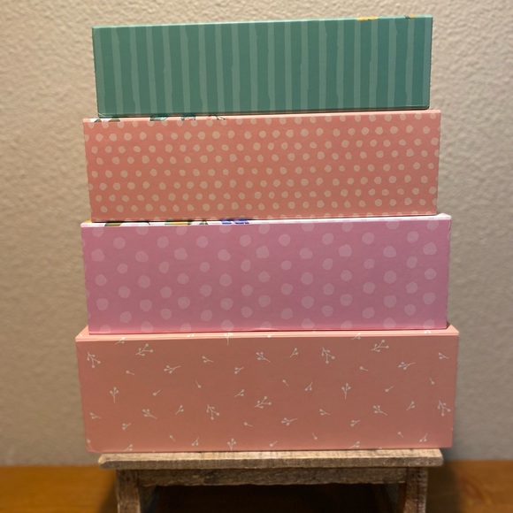 Spring Floral Nesting Boxes Set Of 4, Floral Stackable Decorative Storage Boxes - Picture 4 of 16